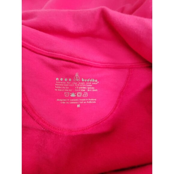 Neon Buddha Womens Button Front Collared Lettuce Trim Blouse Jacket Pink Medium - Picture 3 of 6